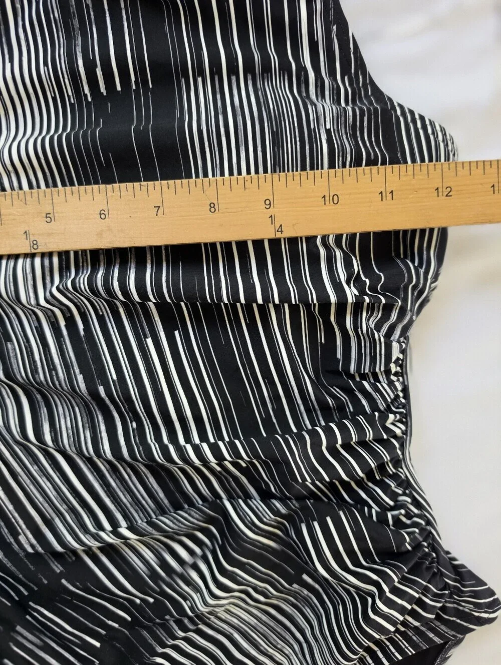 Calvin Klein Black & White Striped High-Neck One-Piece Swimsuit